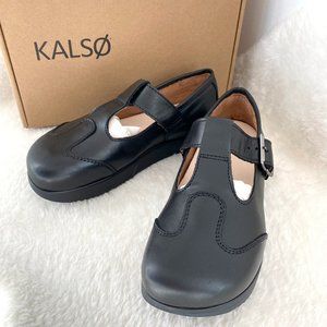 Kalso Women's Earth Shoes, Faroe Lotus, Leather Black, Size 7